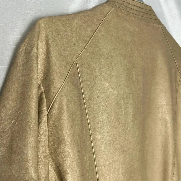 CALVIN Klein vegan leather jacket,asymmetrical front zipper,rib sides, like new! - Picture 9 of 16